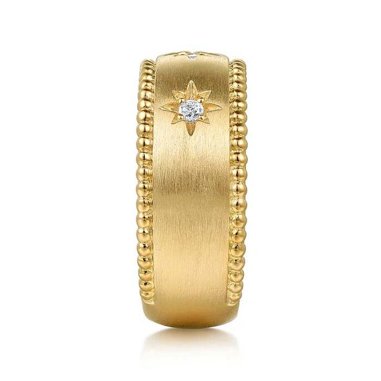 Gabriel & Co. Bujukan Wide Diamond Band Ring in 14K Yellow Gold