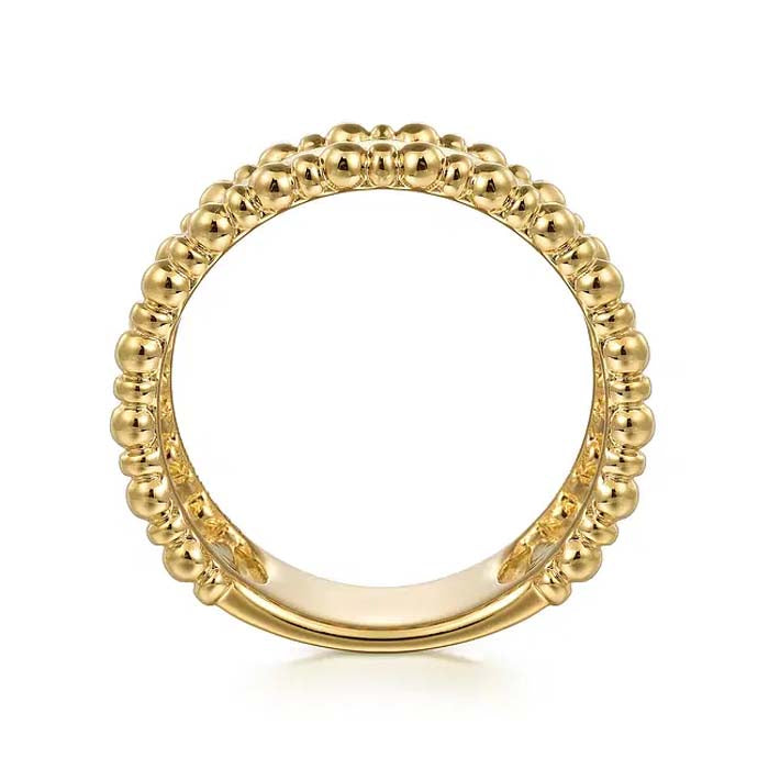 Gabriel & Co. Classic Wide "Bujukan" Band Ring in 14K Yellow Gold