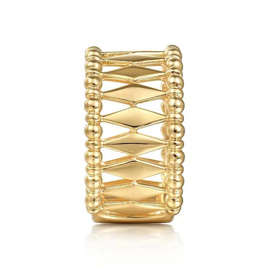 Gabriel & Co. Classic Wide "Bujukan" Band Ring in 14K Yellow Gold