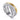 Gabriel & Co. Bujukan Beaded White Sapphire Criss-Cross Ring in Sterling Silver and 14K Yellow Gold