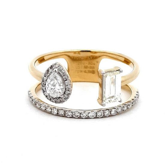 Mountz Collection .768CTW Mixed Cut Double Band Diamond Ring in 14K Yellow Gold