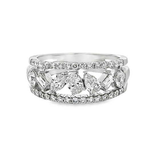 Mountz Collection 1.394CTW Mixed Cut Diamond Ring in 14K White Gold