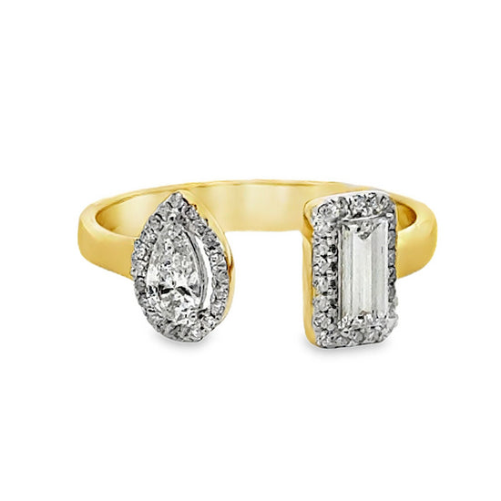 Mountz Collection Mixed Cut Diamond Open Center Ring in 14K Yellow Gold