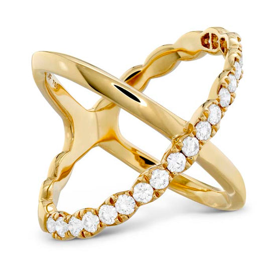 Hearts On Fire Lorelei Criss Cross Ring 18K Yellow Gold