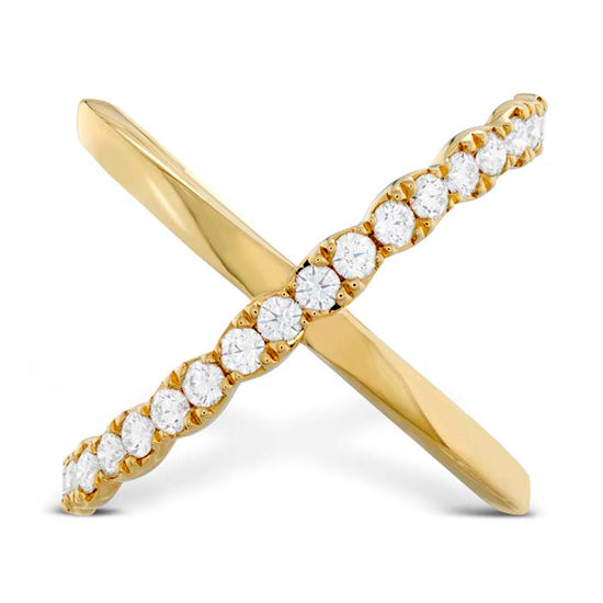 Hearts On Fire Lorelei Criss Cross Ring 18K Yellow Gold