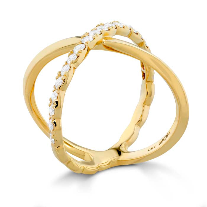 Hearts On Fire Lorelei Criss Cross Ring 18K Yellow Gold