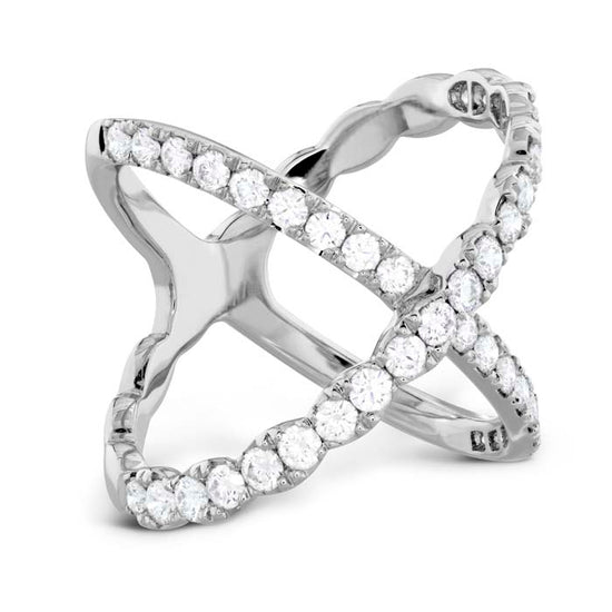 Hearts On Fire Lorelei Diamond Criss-Cross Ring in 18K White Gold