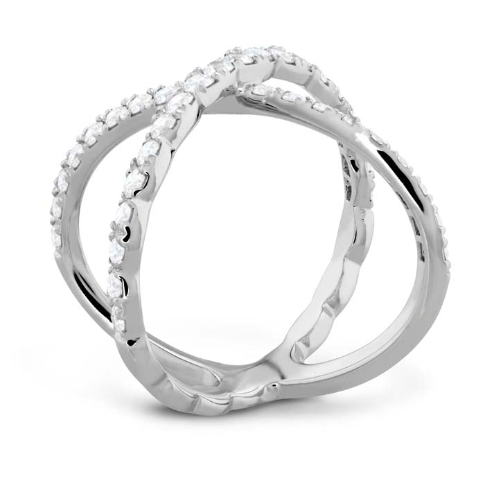 Hearts On Fire Lorelei Diamond Criss-Cross Ring in 18K White Gold