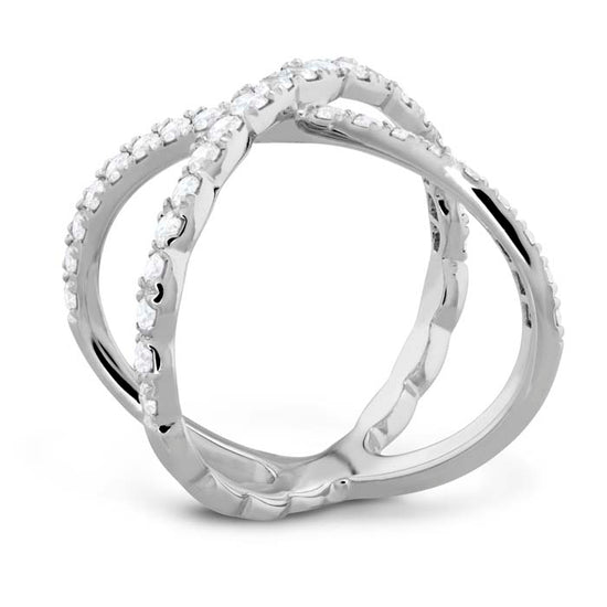 Hearts On Fire Lorelei Diamond Criss-Cross Ring in 18K White Gold