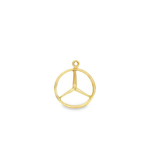 Estate Mercedes Benz Symbol Charm in 14K Yellow Gold