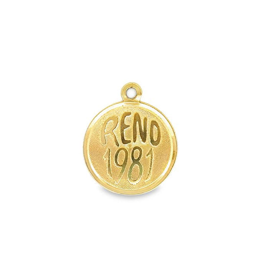 Estate Reno 1981 Charm in 14K Yellow Gold