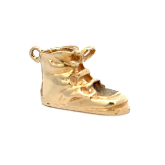 Estate Baby Shoe Charm in 14K Yellow Gold