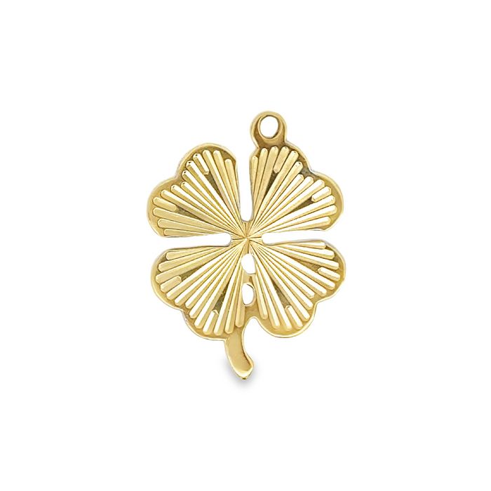 Estate Four-Leaf Clover Charm in 14K Yellow Gold