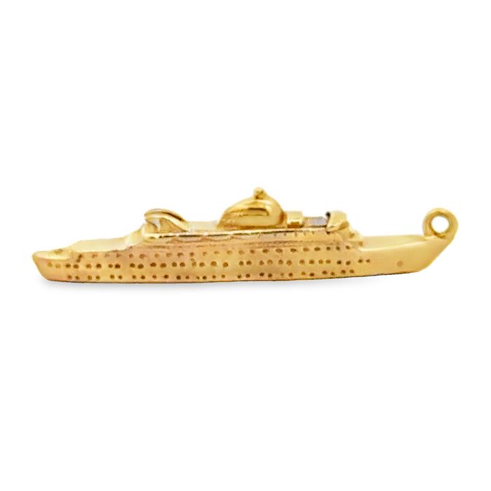 Estate Cruise Ship Charm in 14K Yellow Gold