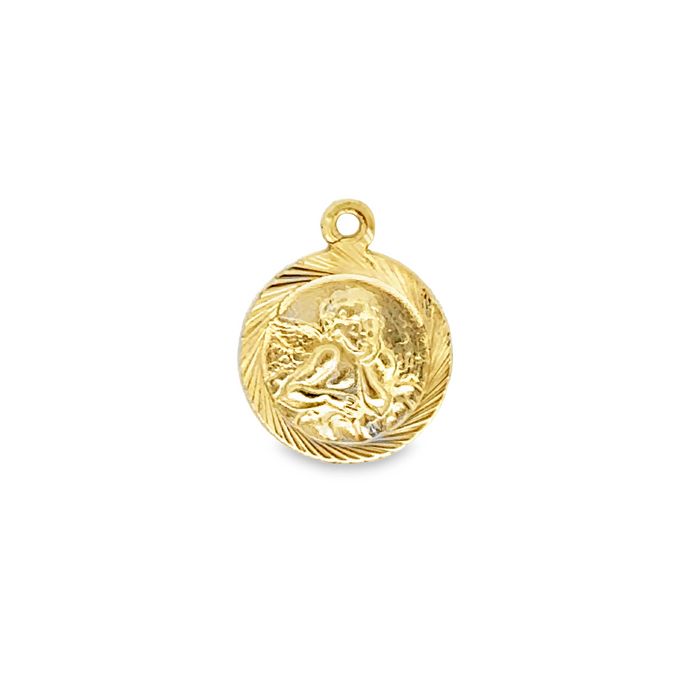 Estate Cherub Charm in 14K Yellow Gold