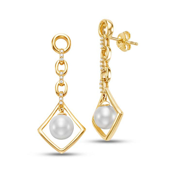 Mastoloni 7-7.5MM Pearl Drop Earrings in 18K Yellow Gold