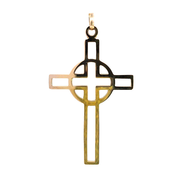 Estate Celtic Cross Pendant in 14K Yellow Gold