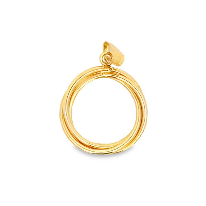 Estate Entwined Rings Pendant in 10K Yellow Gold