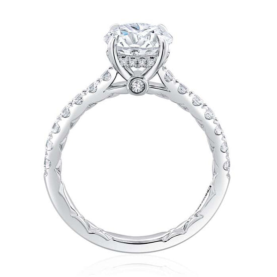 A. Jaffe Hidden Halo Diamond Engagement Ring Semi-Mounting in 14K White Gold