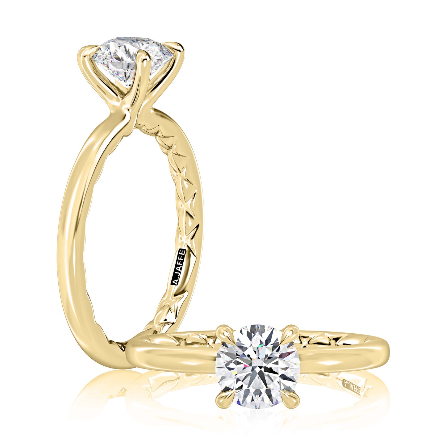 A. Jaffe 1CT Solitaire Engagement Ring Semi-Mounting in 14K Yellow Gold