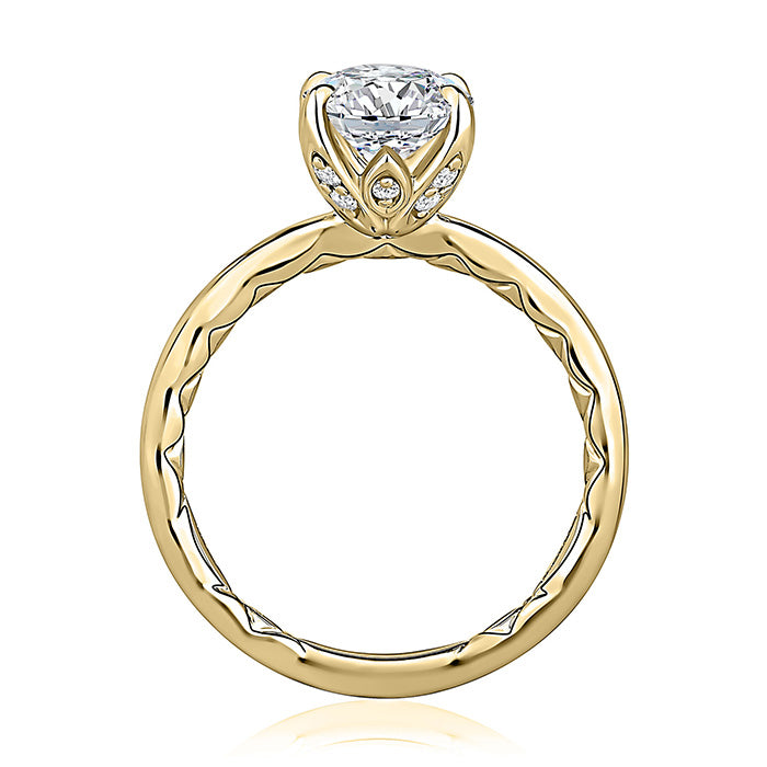 A. Jaffe Tulip Under Gallery Quilted Solitaire in 14K Yellow Gold