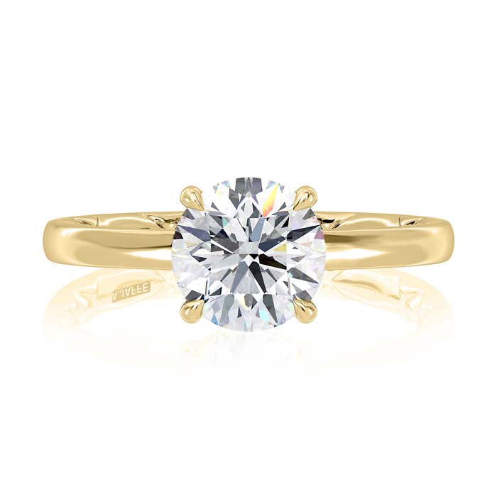 A. Jaffe Embellished Solitaire Engagement Ring Semi-Mounting in 14K Yellow Gold