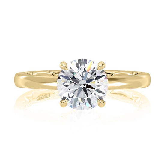 A. Jaffe Embellished Solitaire Engagement Ring Semi-Mounting in 14K Yellow Gold