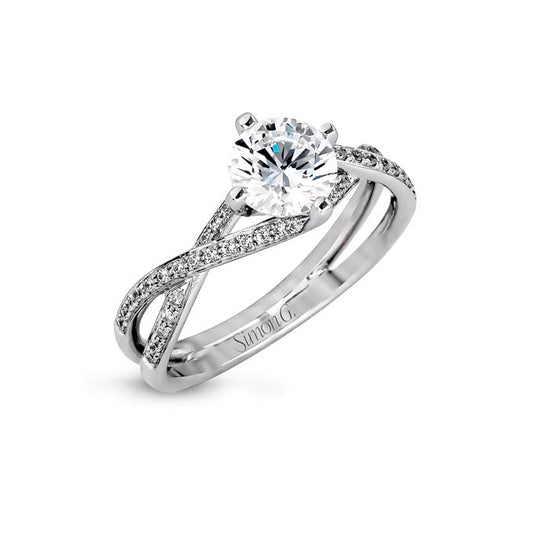 Simon G. Twist Semi-Mounting Engagement Ring in 18K White Gold