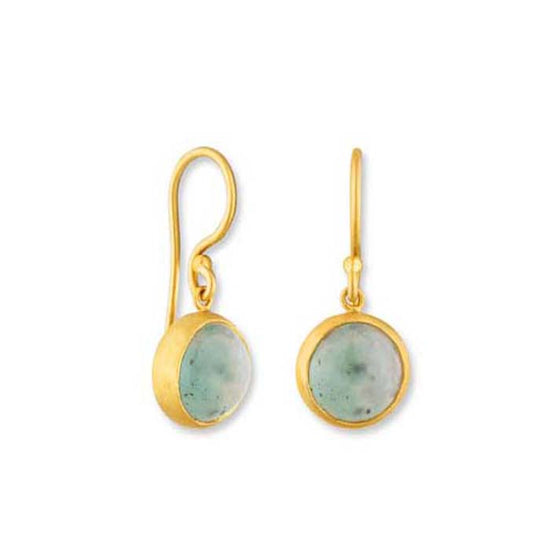 Lika Behar “My World” Aquaprase Drop Earrings in 22K Yellow Gold