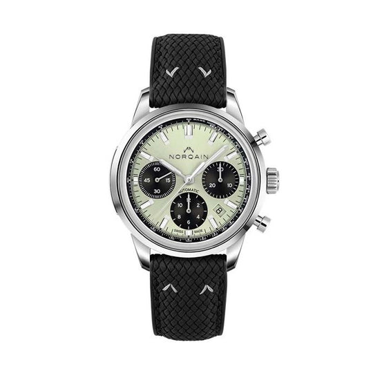 NORQAIN 40mm Freedom 60 Automatic Chronograph watch with Pistachio dial in Stainless Steel