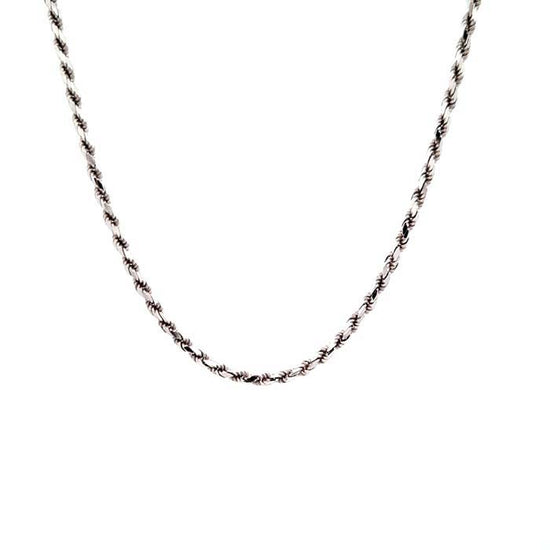 Estate 24" Rope Chain in 14K White Gold