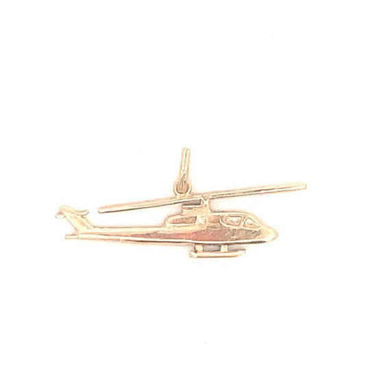 Estate Helicopter Charm in 14K Yellow Gold