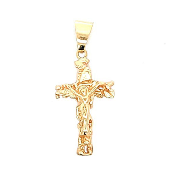 Estate Crucifix Pendant in 14K Yellow Gold