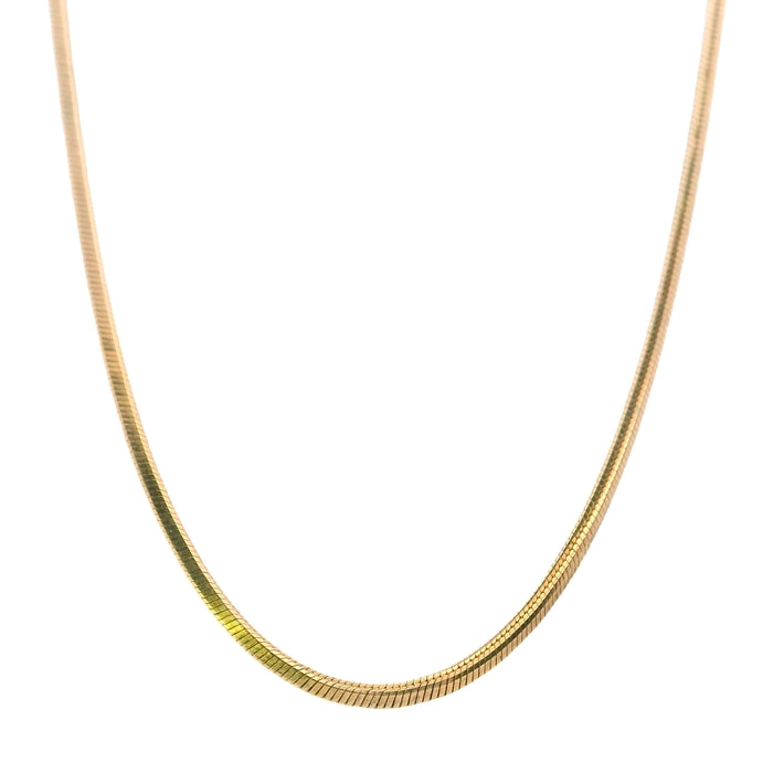 Estate 18" Square Snake Chain Necklace in 14K Yellow Gold