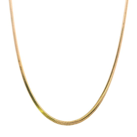 Estate 18" Square Snake Chain Necklace in 14K Yellow Gold