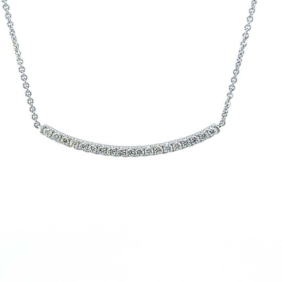 Mountz Collection .40ctw Diamond Bar Necklace in 14K White Gold