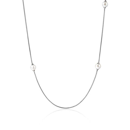 John Hardy "JH Essential" 36" Pearl Necklace in Sterling Silver