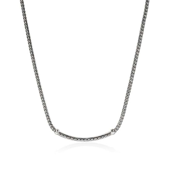 John Hardy Treated Black Sapphire Essential Pavé Bar Necklace in Sterling Silver