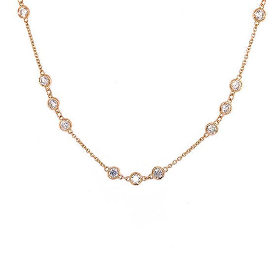 Mountz Collection 3.69CTW Diamond by the Yard Necklace in 14K Yellow Gold