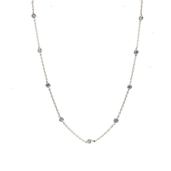 Mountz Collection 20" Diamonds by the Yard Necklace in 14K White Gold