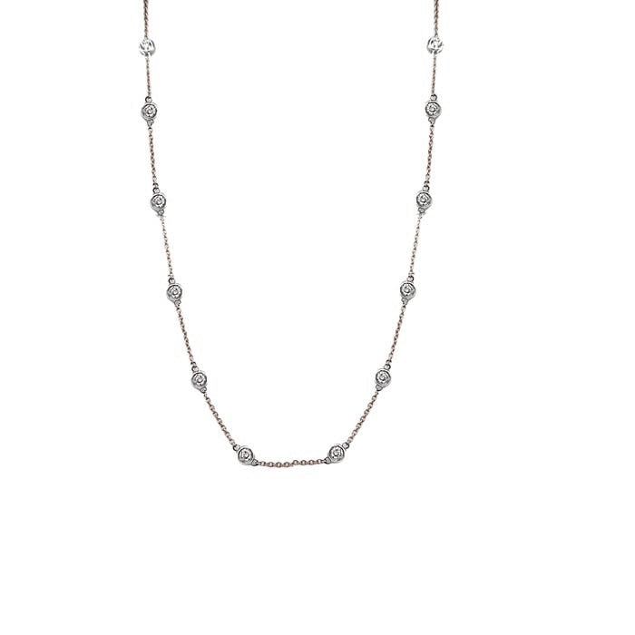 Mountz Collection 18" Diamond By the Yard Necklace in 14K White Gold