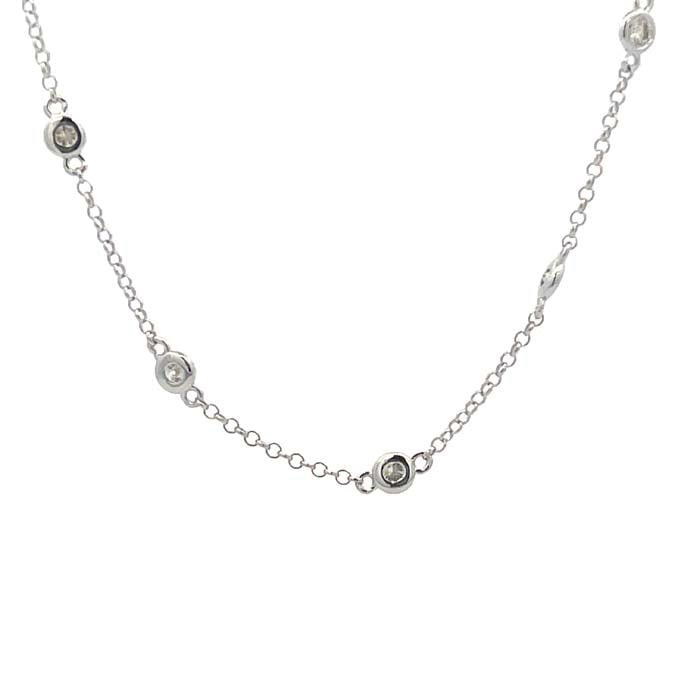 Mountz Collection 18" 1.0CTW Diamond By the Yard Necklace in 14K White Gold