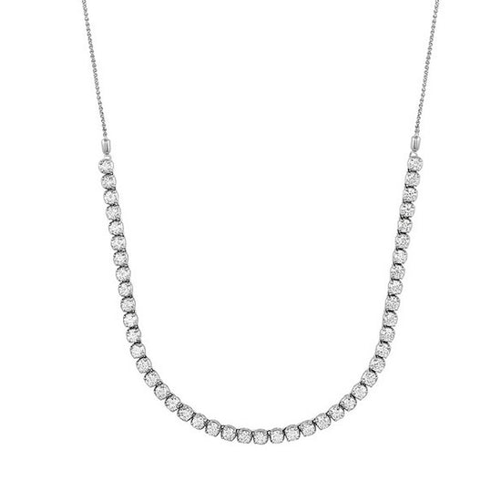 Mountz Collection Lab Grown Diamond Half Tennis Necklace in 14K White Gold