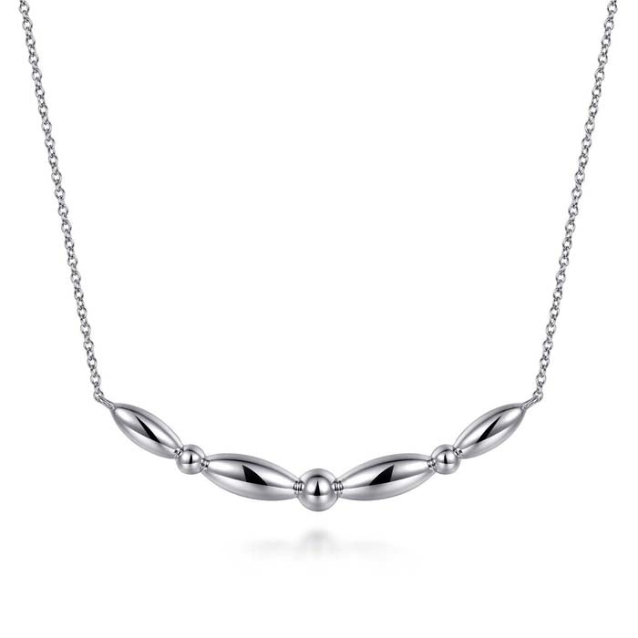 Gabriel & Co. Bujukan Curved Bar Necklace in Sterling Silver