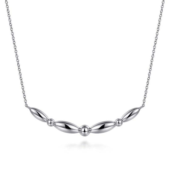 Gabriel & Co. Bujukan Curved Bar Necklace in Sterling Silver
