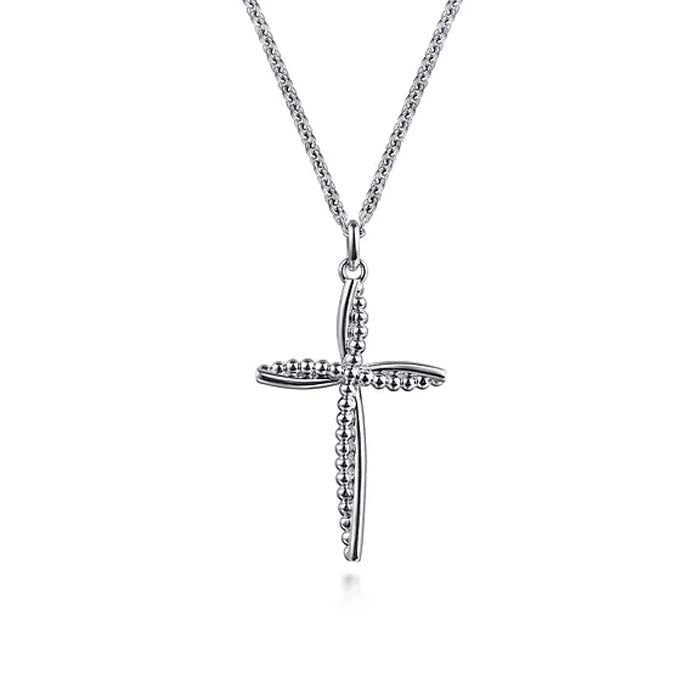 Gabriel & Co Bujukan Cross Pendant Necklace in Sterling Silver