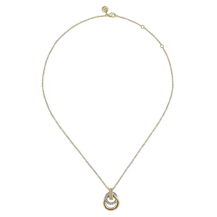 Gabriel & Co. Bujukan Diamond Pendant Necklace in 14K Yellow and White Gold