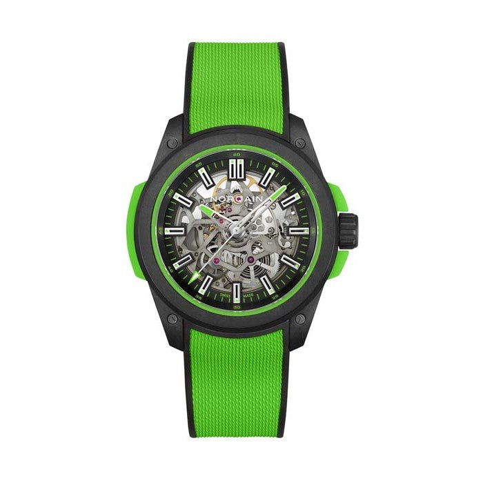 NORQAIN 42mm Independence Wild ONE Skeleton Automatic Watch in Gecko Green