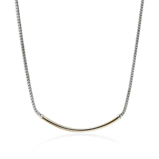 John Hardy Essential Bar Necklace in 14K Gold and Sterling Silver