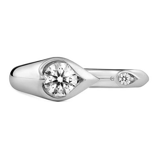 Hearts On Fire LU Open Droplet Ring in 18K White Gold